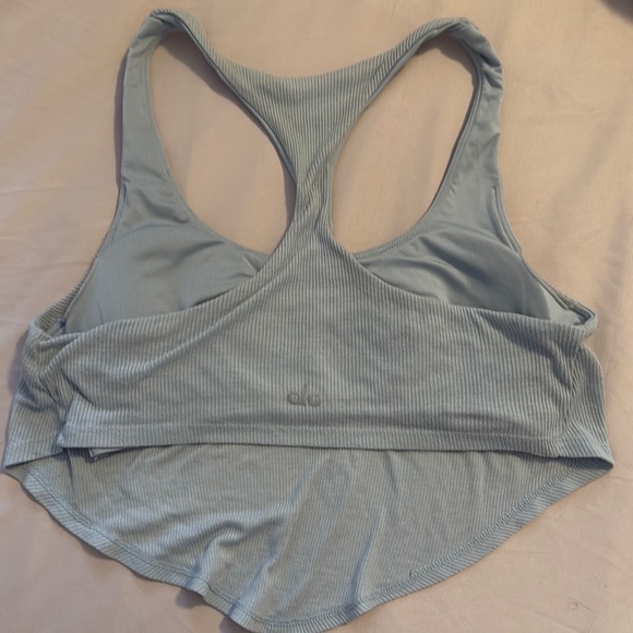 Alo Light Blue Ribbed Tank Top - Picture 2 of 2